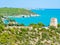 Apulia, Italy: View of the Arco di San Felice, caves and beach, south of Vieste