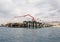 Aqaba, Jordan, 10/10/2015, Construction crane working on a jetty terminal at aqaba new port, in jordan. Commercial industrial