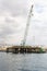 Aqaba, Jordan, 10/10/2015, Construction crane working on a jetty terminal at aqaba new port, in jordan. Commercial industrial