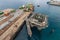 Aqaba, Jordan, 10/10/2015, Construction crane working on a jetty terminal at aqaba new port, in jordan. Commercial industrial