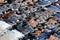 Aqaba, Jordan, March 8,2018: Market stall in the city center with many shoes and sandals for sale to locals and tourists