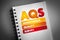 AQS - Anonymous Quality Survey acronym on notepad, concept background