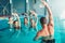 Aqua aerobics in water sport center