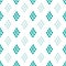 Aqua blue and white diamond mosaic style pattern background. Seamless geometric vector design. Irregular painterly edges