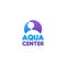 Aqua center vector sign