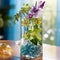 Aqua Delight: Submerged Orchids in a Glass Vase with Cascading Waterfall Effect