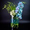 Aqua Delight: Submerged Orchids in a Glass Vase with Cascading Waterfall Effect
