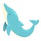Aqua dolphin show icon cartoon vector. Marine pool