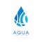 Aqua logo design, corporate identity template with blue water drop, ecology element for poster, banner, card