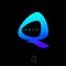 Aqua logo. Q monogram consist of rounded elements like a water drops. Logo into Q monogram.