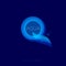 Aqua logo. Spa therapy emblem. Transparent letter Q on a blue background.