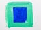 Aqua Menthe and  Classic blue square. Color 2020. Abstraction. Paint strokes. Art background