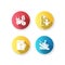 Aqua park service flat design long shadow glyph icons set