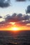 Aqua skies and yellowish hues of clouds in Caribbean ocean