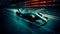 Aqua Thrills: Formula One Racing Enhanced with Dark White and Aquamarine Filters