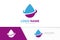 Aqua water drop logo combination. Unique waterdrop delivery logotype design template.