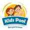 Aqua water park or swimming pool logo design