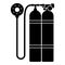 Aqualung scuba icon black color illustration flat style simple image