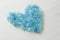 Aquamarine is blue. Blue heart. Natural stone is blue aquamarine