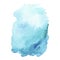 Aquamarine blue turquoise splash watercolor hand painted isolated on white background.