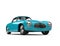 Aquamarine blue vintage sports car - beauty shot