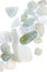 Aquamarine heap stones texture on white light background