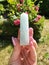 AQUAMARINE OBELISK SHAPED STONE ROCK NATURE ROSE TURQUISE BLUE LIGHT