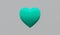 Aquamarine turquoise heart on white background valentine`s day medicinal medicine health beat