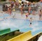 Aquapark constructions in swimming-pool