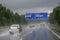 Aquaplaning danger - rain on the highway