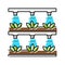 aquaponics water system irrigation color icon vector illustration