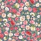 Aquarelle flower seamless wallpaper, blur floral