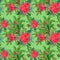 Aquarelle Jointless Background in traditional Christmas red-green colors and symbols. For wallpapers, textile, wrapping paper