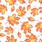 Aquarelle seamless pattern with falling leaves.