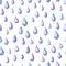 Aquarelle seamless pattern with raindrops.