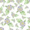 Aquarelle seamless violet  floral pattern with flowers isolated