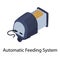 Aquarium automatic feeding system icon, isometric style