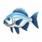 Aquarium cartoon drawing orange blue fish for fish tank vector snakehead fish logo blue pufferfish fish losing color