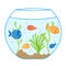 Aquarium doodle seamless pattern.