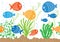 Aquarium doodle seamless pattern.