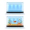 Aquarium with fish and blank on white vector