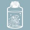 Aquarium fish and bubbles in a glass jar. Laser cut. Vector illustration. Pattern for the laser cut, serigraphy, plotter and