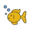 Aquarium fish color icon