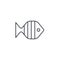 Aquarium fish, goldfish thin line icon. Linear vector symbol