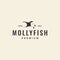 Aquarium fish molly fish logo