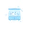 Aquarium Flat Vector Illustration, Icon. Light Blue Monochrome Design. Editable Stroke