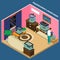 Aquarium Isometric Composition