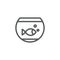 Aquarium line icon on white background