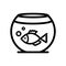 Aquarium linear icon fishbowl