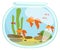 Aquarium with swimming fishes. Glass tank cartoon icon